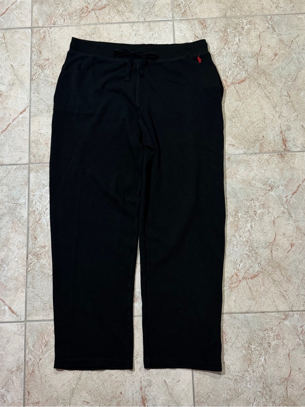 Polo Ralph Lauren Black Waffle Knit Thermal Lounge Pants XL
